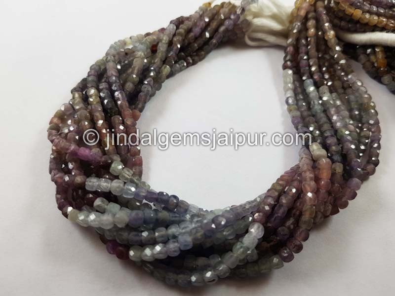 Multi Sapphire micro cut cube beads